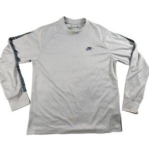 Nike Mens Medium Silver Pullover Sweater Long Sleeve Casual Athletic Outdoors